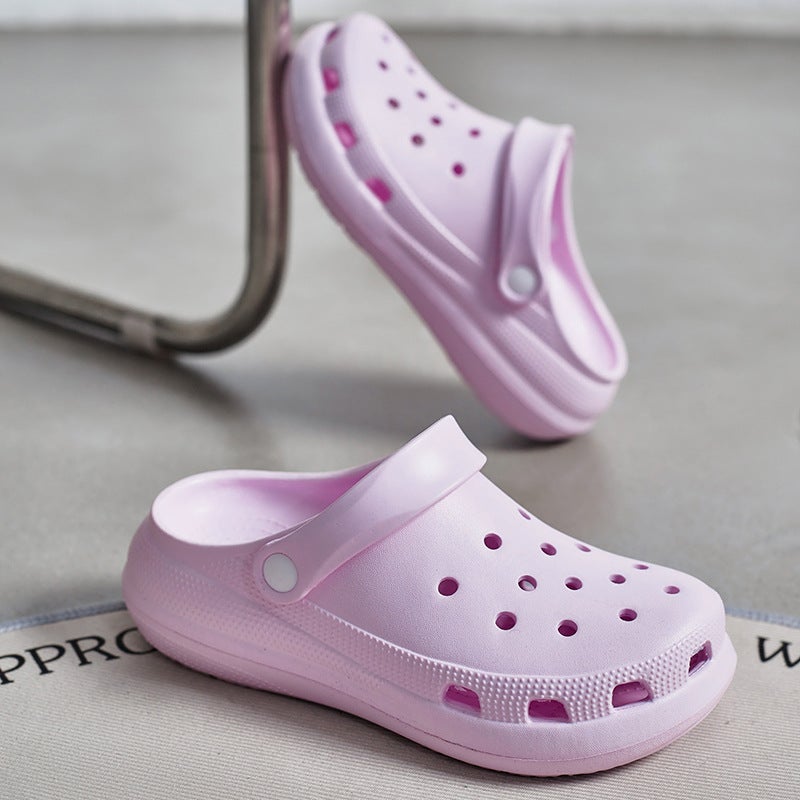 2025 Home Outfit Thick Bottom Non-Slip Breathable Heightened Hole Shoes Shoes Shoes Shoes For Lovers Sandals And Slippers - Image 1